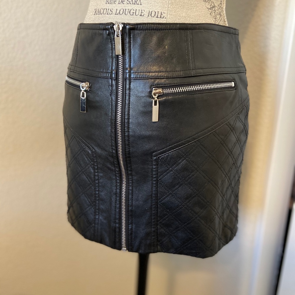 Bebe leather zipper skirt